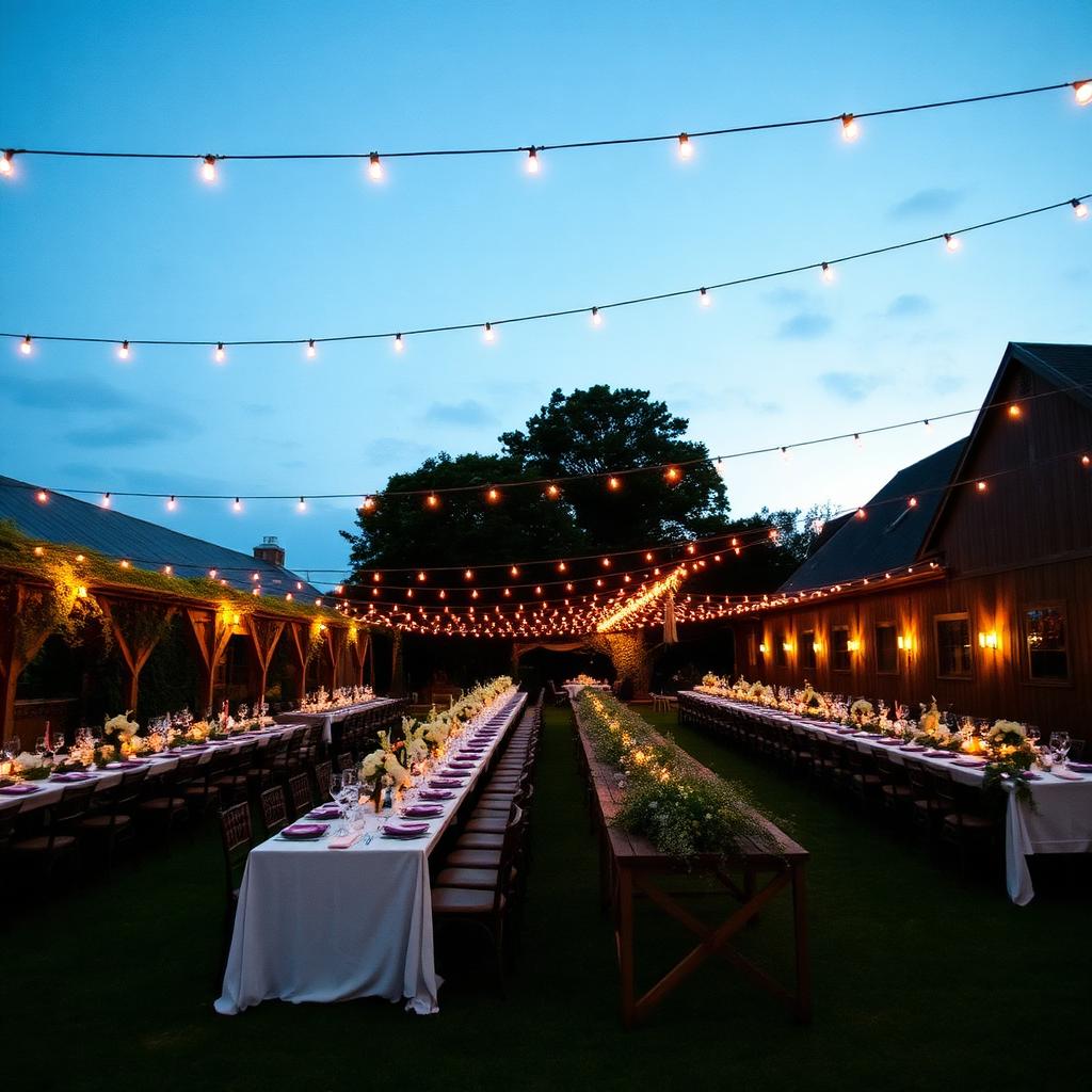 Outdoor farmhouse reception